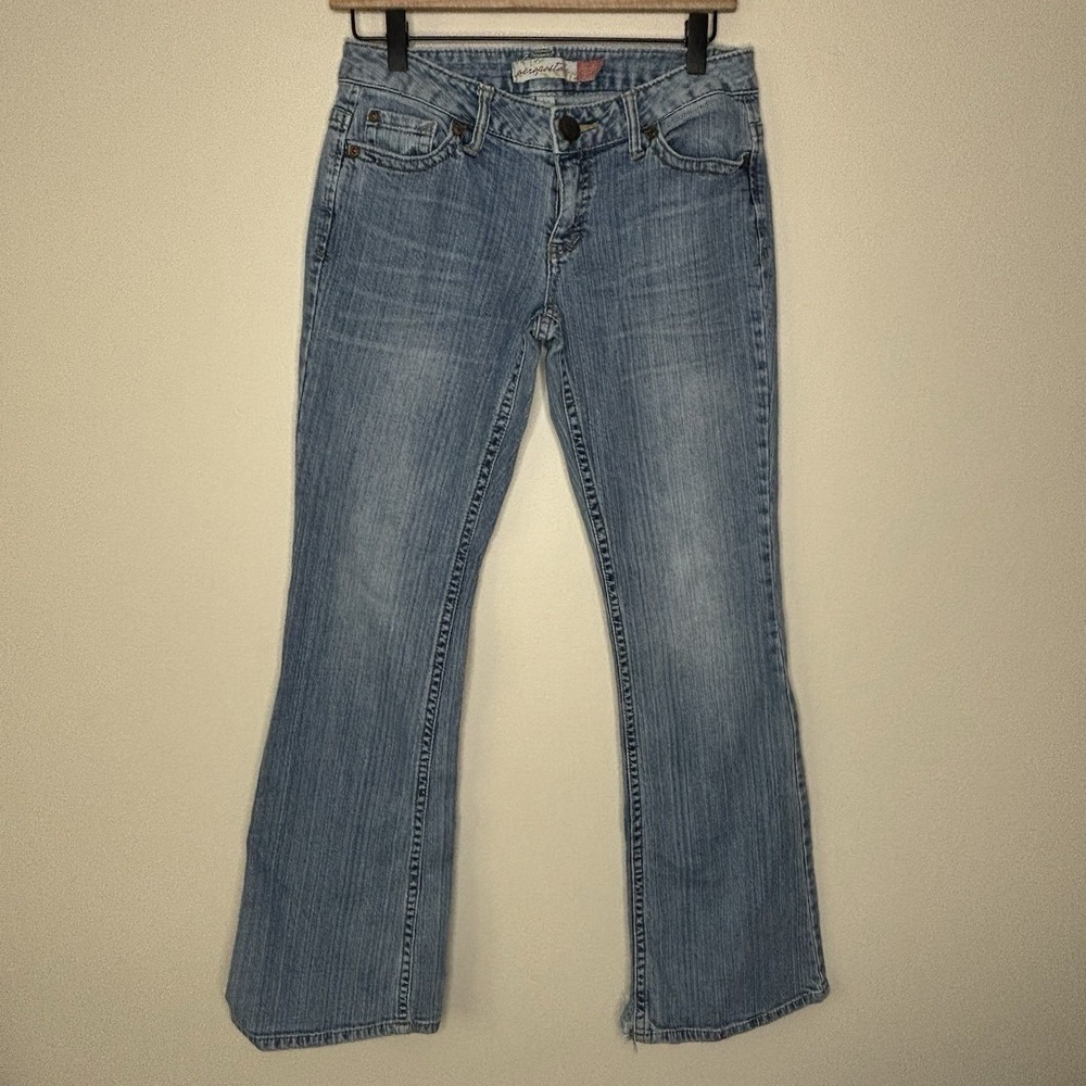 Aeropostale Light Washed Low Rise Kailey Fit Skinny Flare Denim Jeans 3/4 Y2K